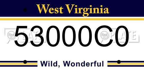 53000C0 West Virginia License Plate