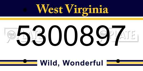 5300897 West Virginia License Plate