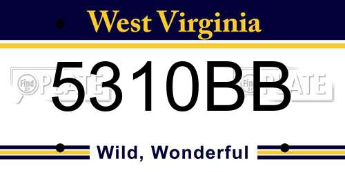 5310BB West Virginia License Plate