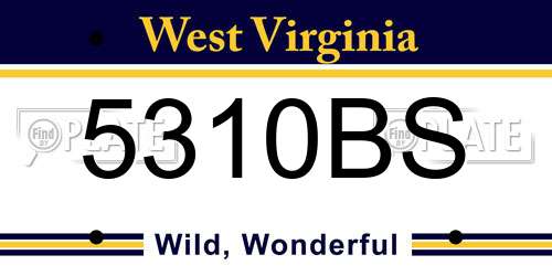 5310BS West Virginia License Plate