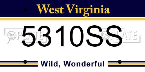 5310SS West Virginia License Plate