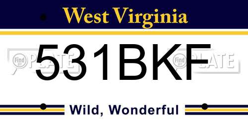 531BKF West Virginia License Plate