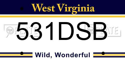 531DSB West Virginia License Plate