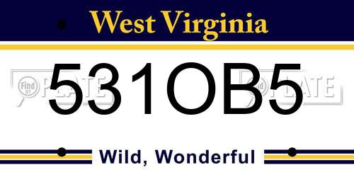 531OB5 West Virginia License Plate