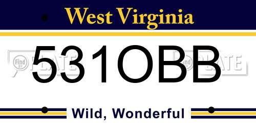 531OBB West Virginia License Plate