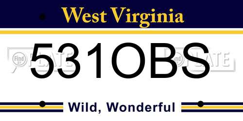 531OBS West Virginia License Plate