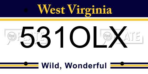 531OLX West Virginia License Plate