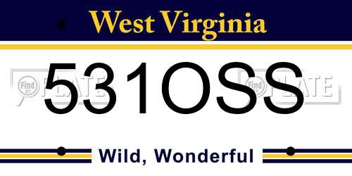 531OSS West Virginia License Plate