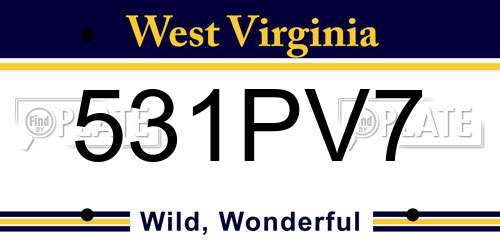 531PV7 West Virginia License Plate