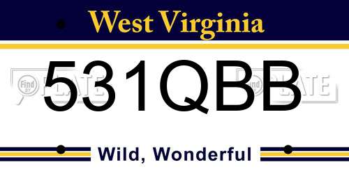 531QBB West Virginia License Plate