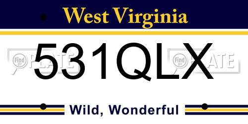 531QLX West Virginia License Plate
