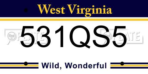 531QS5 West Virginia License Plate