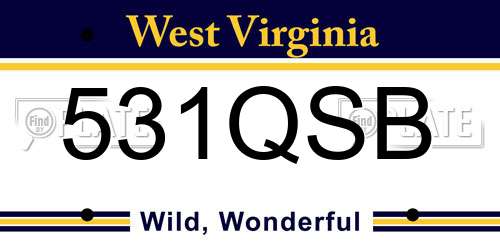531QSB West Virginia License Plate