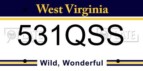531QSS West Virginia License Plate