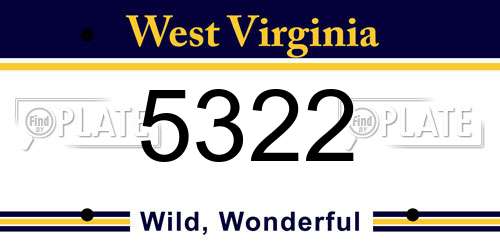 5322 West Virginia License Plate