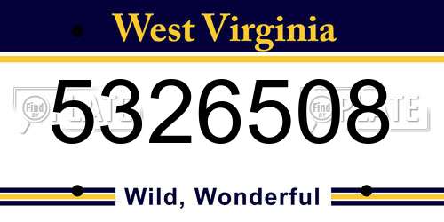 5326508 West Virginia License Plate