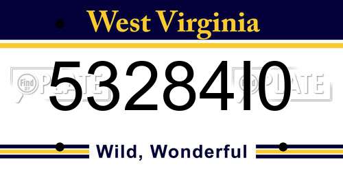 53284I0 West Virginia License Plate