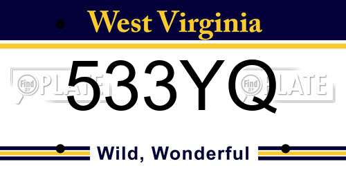 533YQ West Virginia License Plate