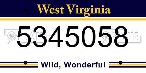 5345058 West Virginia License Plate