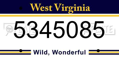 5345085 West Virginia License Plate