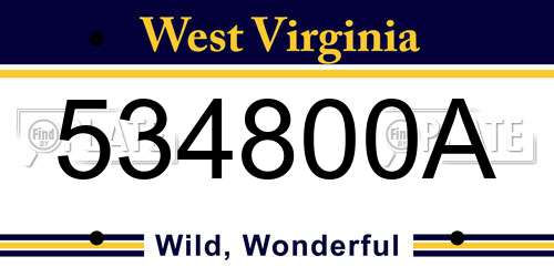 534800A West Virginia License Plate