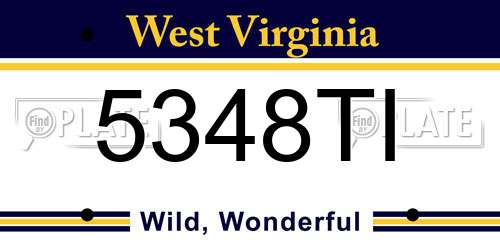 5348TI West Virginia License Plate
