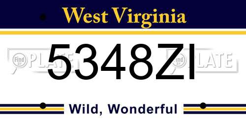 5348ZI West Virginia License Plate