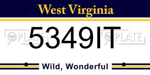 5349IT West Virginia License Plate