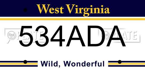534ADA West Virginia License Plate