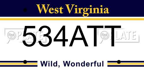 534ATT West Virginia License Plate