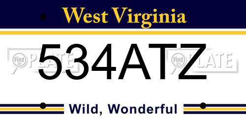 534ATZ West Virginia License Plate