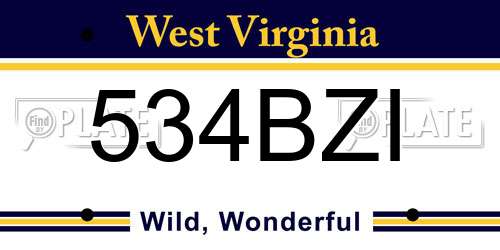 534BZI West Virginia License Plate