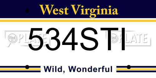 534STI West Virginia License Plate
