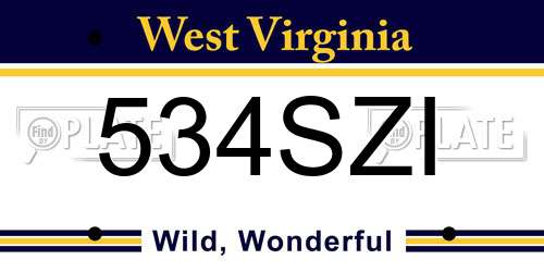534SZI West Virginia License Plate