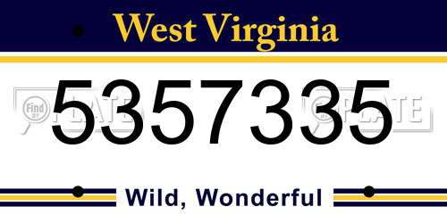 5357335 West Virginia License Plate