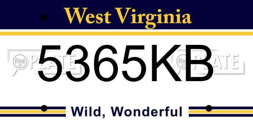 5365KB West Virginia License Plate