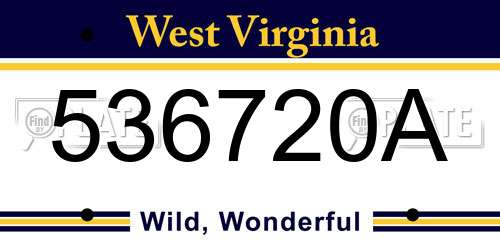 536720A West Virginia License Plate