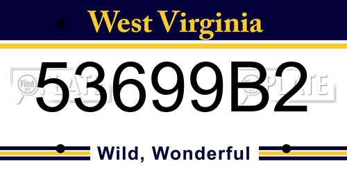 53699B2 West Virginia License Plate
