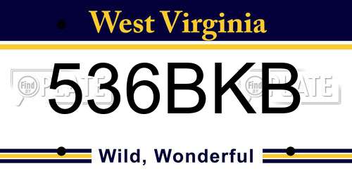 536BKB West Virginia License Plate