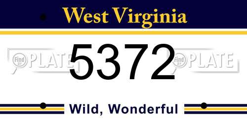5372 West Virginia License Plate
