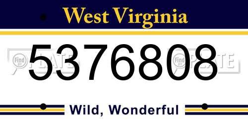 5376808 West Virginia License Plate