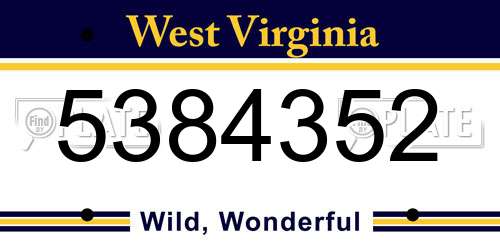5384352 West Virginia License Plate