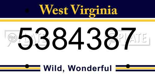 5384387 West Virginia License Plate