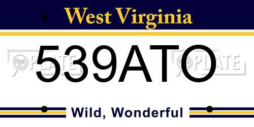 539ATO West Virginia License Plate