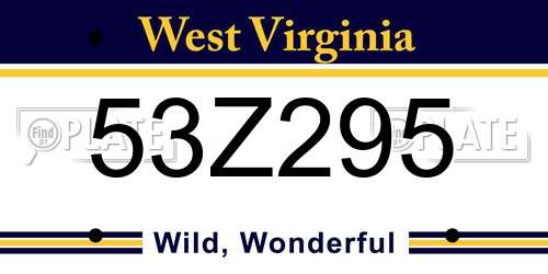53Z295 West Virginia License Plate