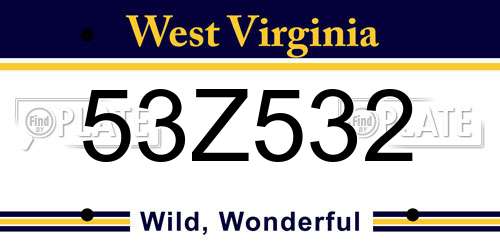 53Z532 West Virginia License Plate