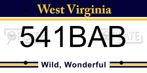 541BAB West Virginia License Plate