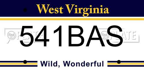 541BAS West Virginia License Plate