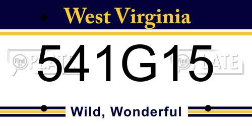 541G15 West Virginia License Plate