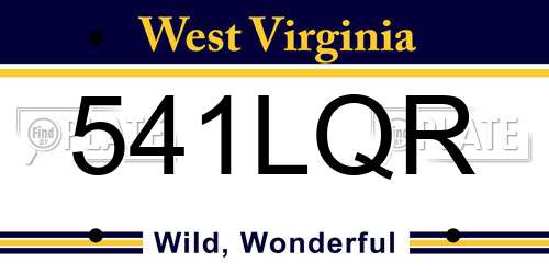 541LQR West Virginia License Plate